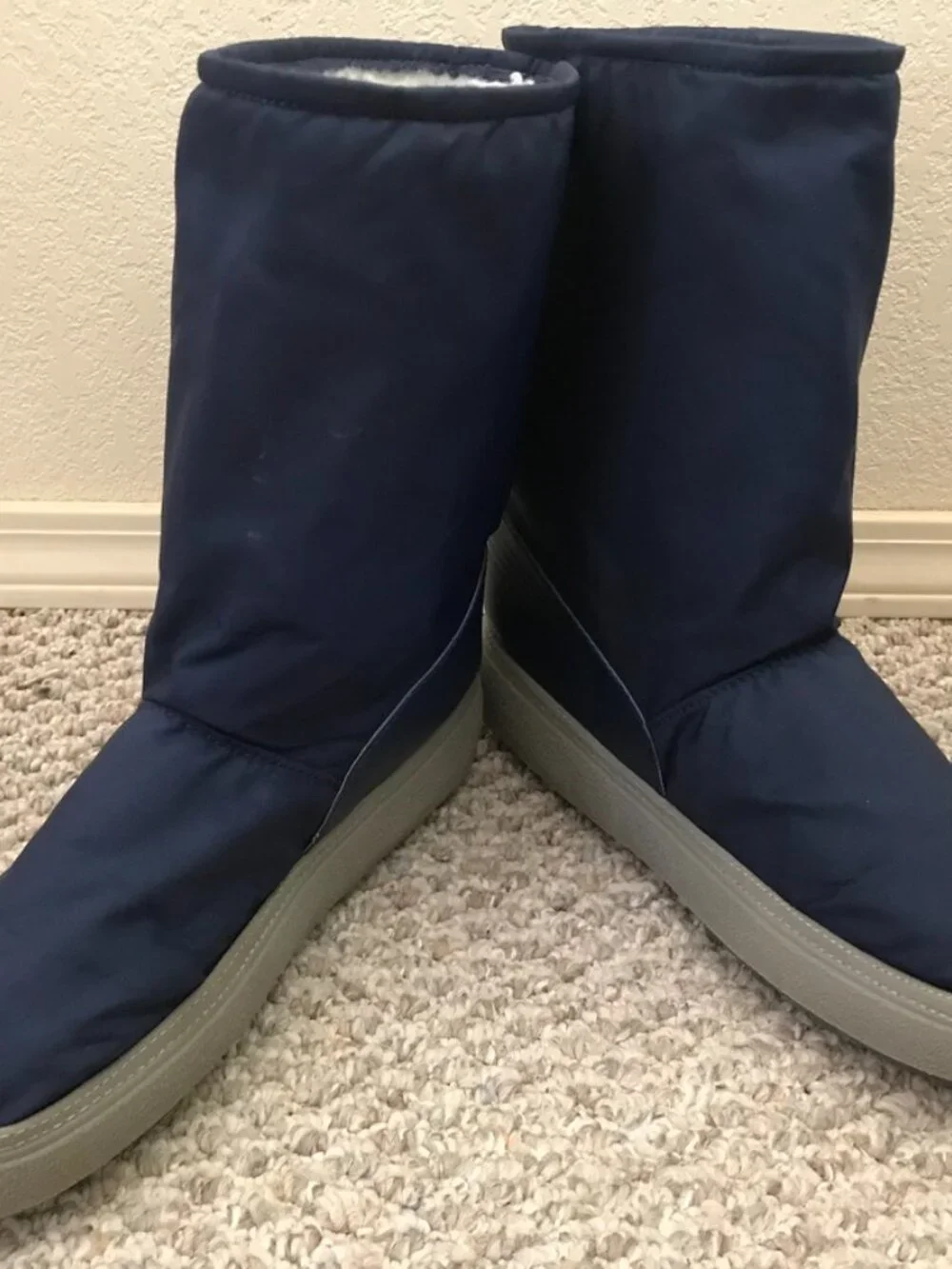 vintage TECHNICA lined moon boots size 45-46 blue and grey made in Italy